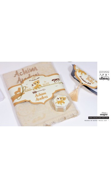 Trusou botez cu leu, brodat de inspiratie exotica, jungla, animale Micul Pui Leu 22